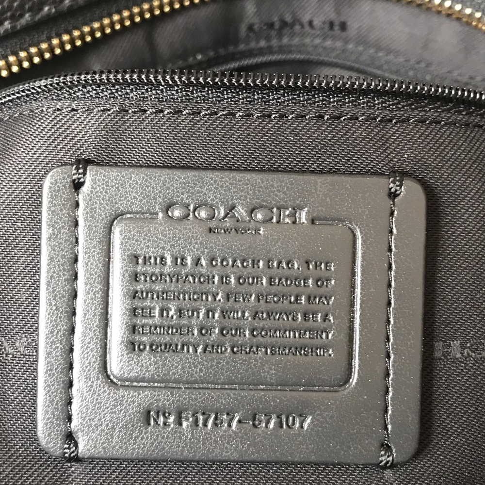 Coach Chain Shoulder Bag Black Leather Tote NEW - Picture 7 of 9